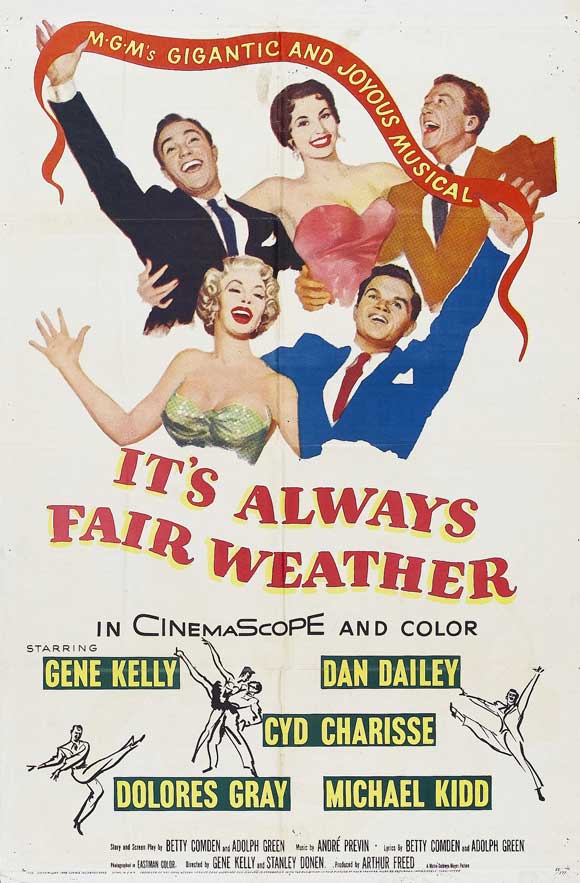 Gene Kelly, Cyd Charisse, Dan Dailey, Dolores Gray, and Michael Kidd in It's Always Fair Weather (1955)