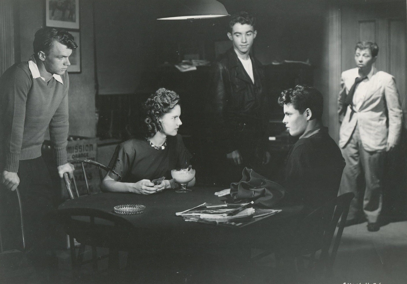 Ann E. Todd, Scotty Beckett, Harry Harvey Jr., Dickie Moore, and Gil Stratton in Dangerous Years (1947)