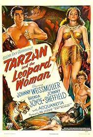 Acquanetta, Johnny Sheffield, and Johnny Weissmuller in Tarzan and the Leopard Woman (1946)