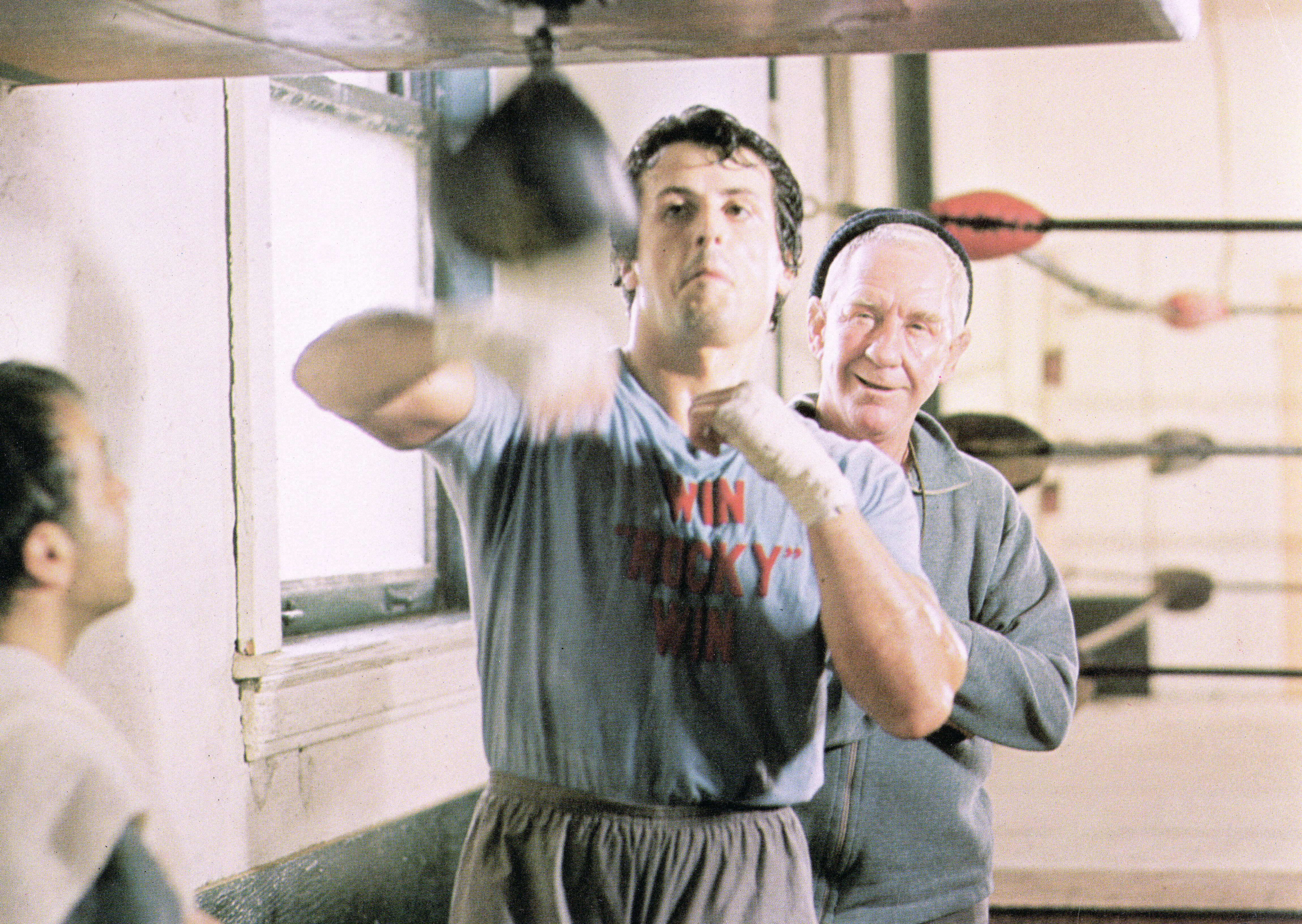 Sylvester Stallone, John G. Avildsen, and Burgess Meredith in Rocky (1976)