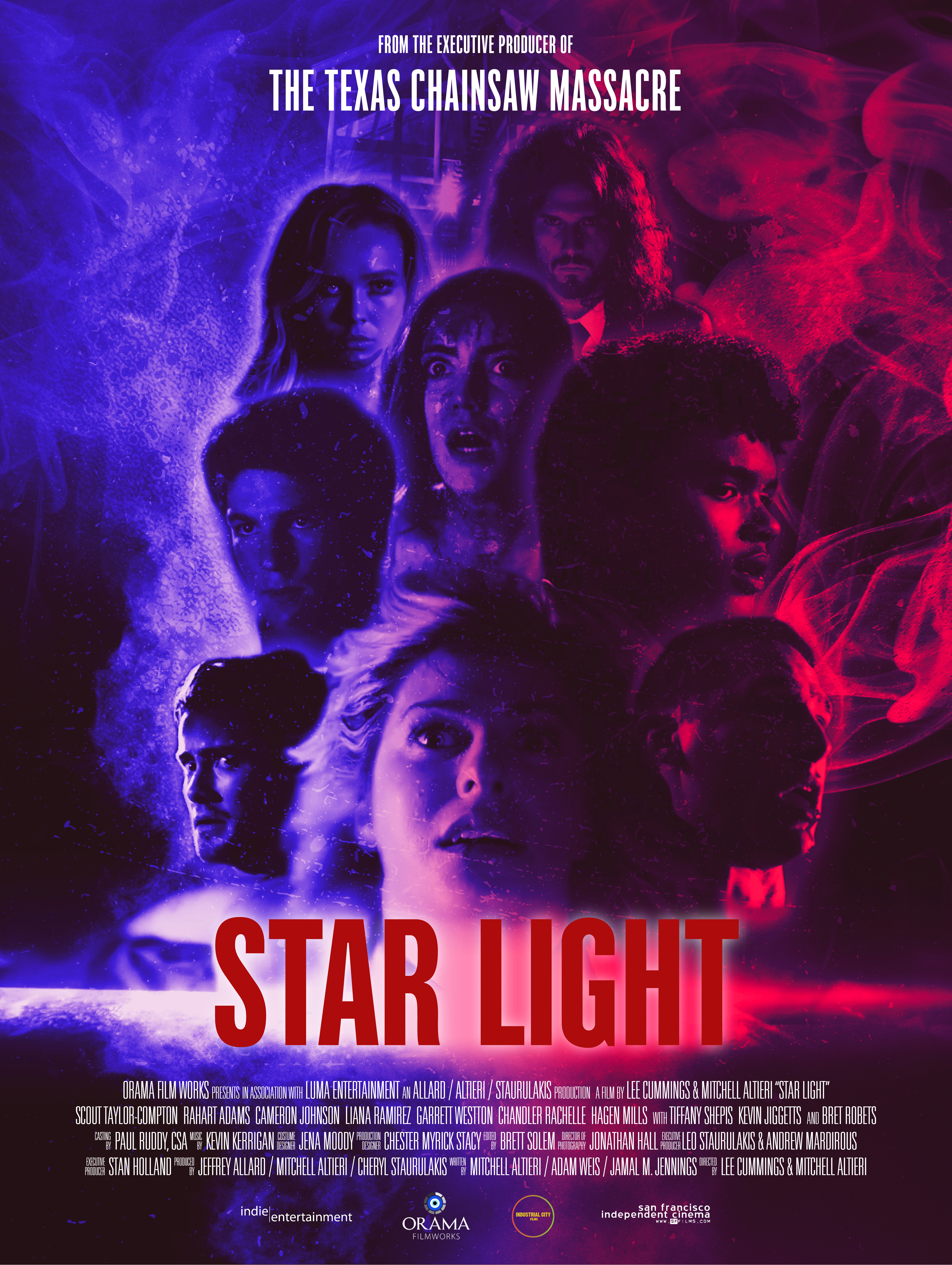 Scout Taylor-Compton, Bret Roberts, Hagen Mills, Rahart Adams, Liana Ramirez, Garrett Westton, Cameron Johnson, and Chandler Rachelle in Star Light (2020)