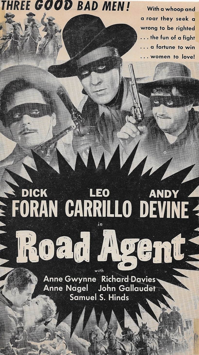 Leo Carrillo, Andy Devine, Dick Foran, and Anne Gwynne in Road Agent (1941)