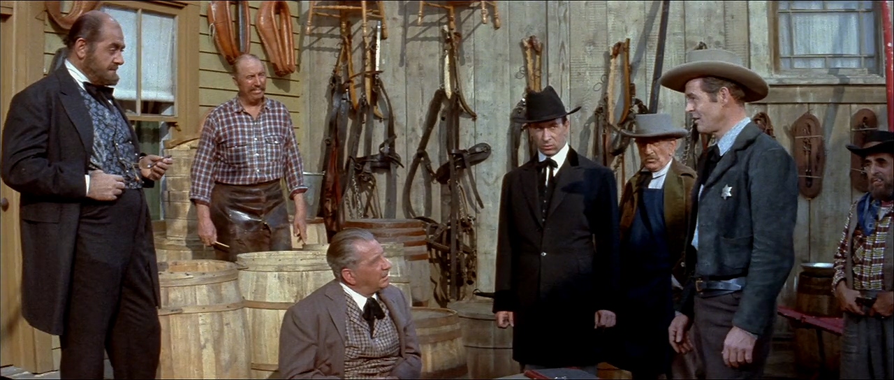 Robert Middleton, Fay Roope, and Robert Ryan in The Proud Ones (1956)