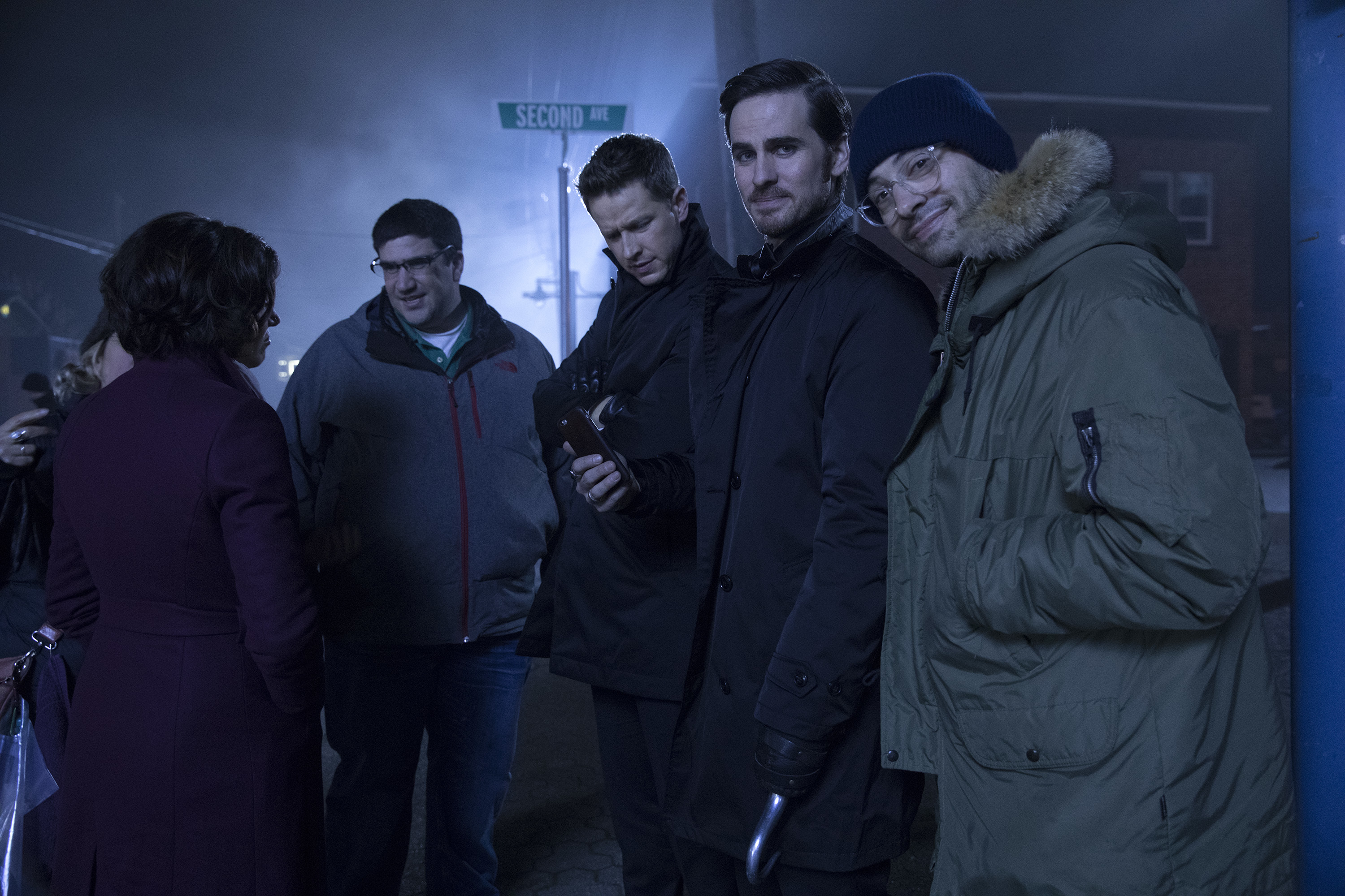 Adam Horowitz, Edward Kitsis, Lana Parrilla, Colin O'Donoghue, and Josh Dallas in Once Upon a Time (2011)