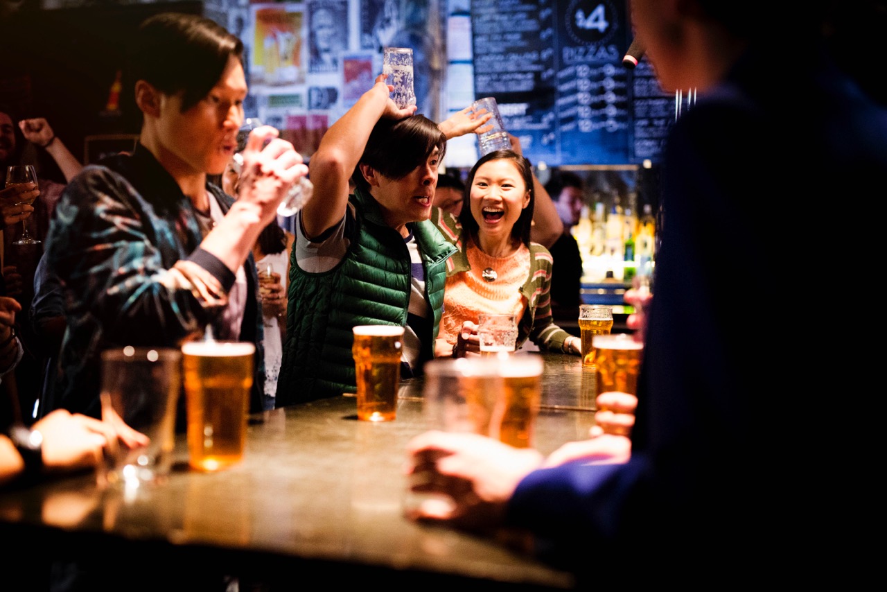 Denedict (Gareth Yuen) drinks beer to further the no-shoes-worn-inside movement. RONNY CHIENG: INTERNATIONAL STUDENT