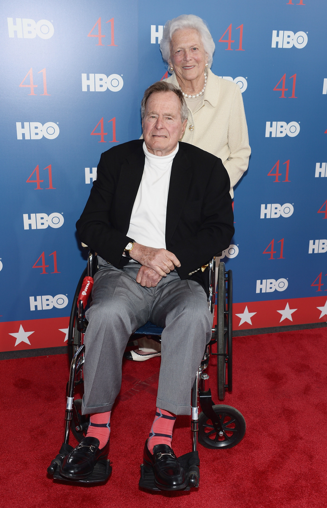 Barbara Bush and George Bush at an event for 41 (2012)