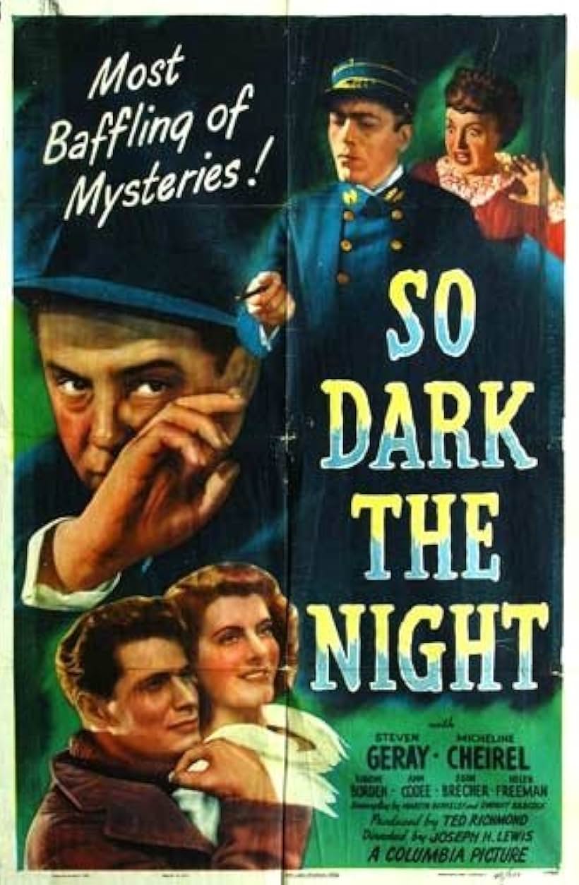 Eugene Borden, Micheline Cheirel, and Steven Geray in So Dark the Night (1946)