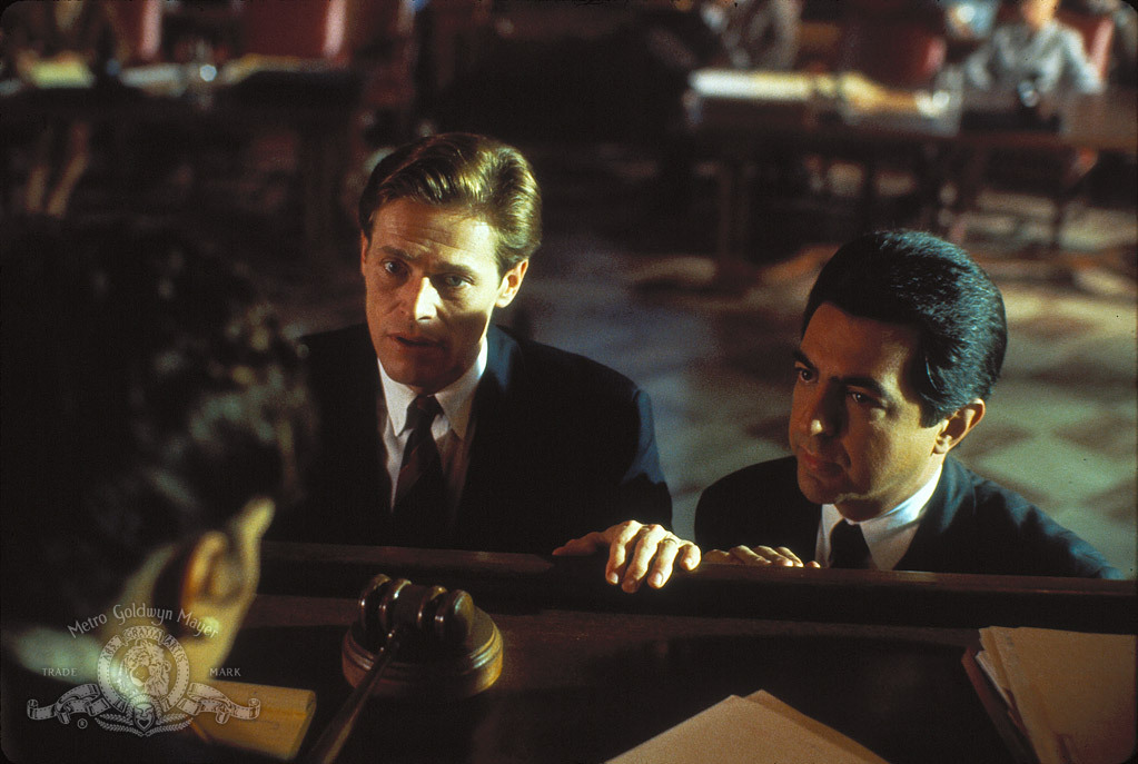 Willem Dafoe and Joe Mantegna in Body of Evidence (1993)