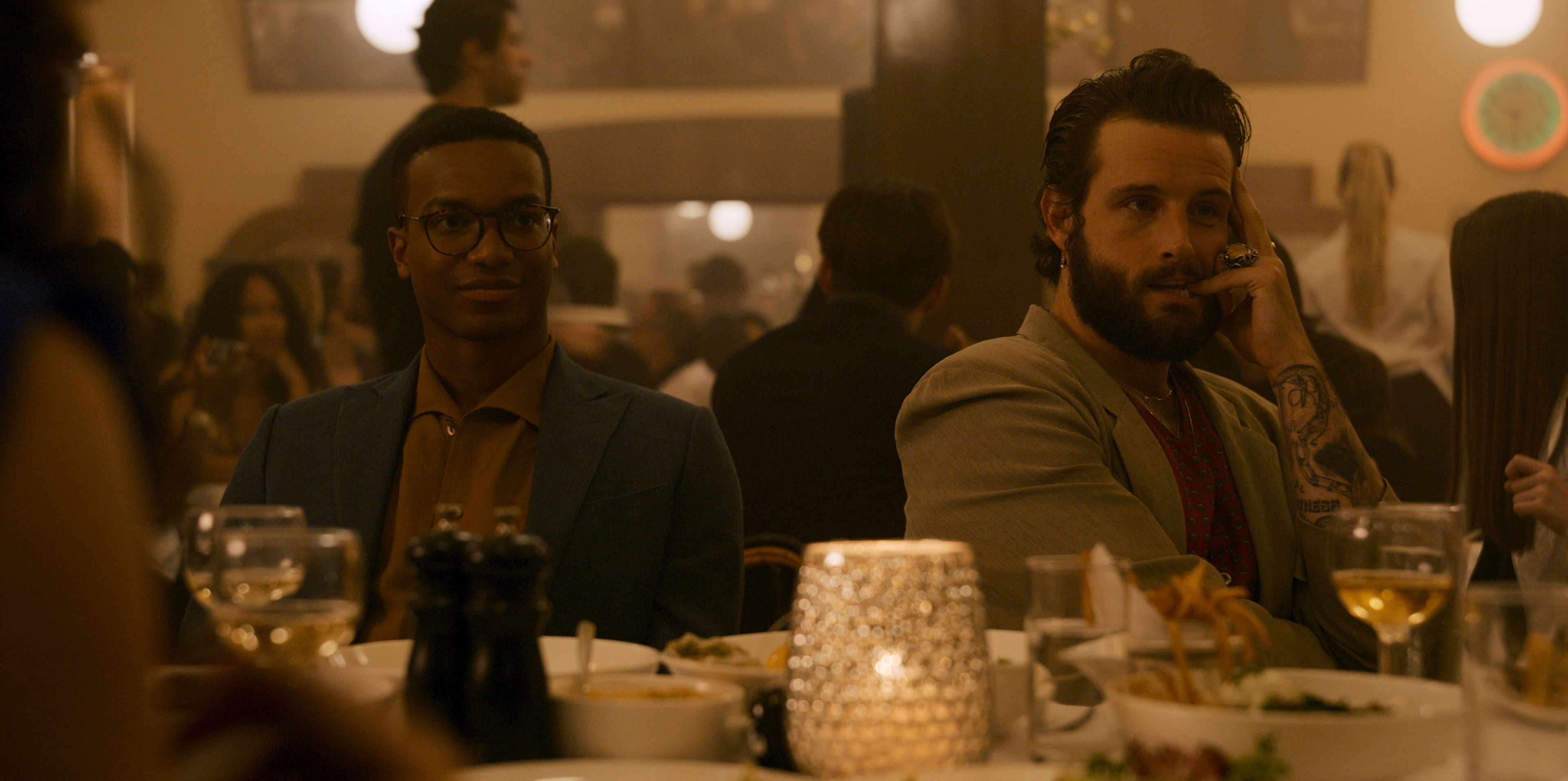 Xavier Clyde and Nico Tortorella in City on Fire (2023)