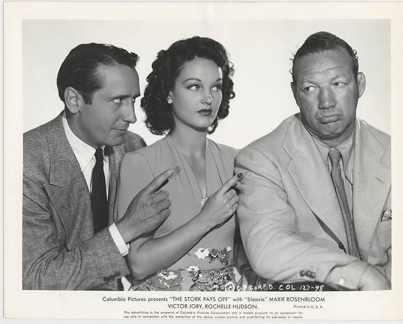 Rochelle Hudson, Victor Jory, and Maxie Rosenbloom in The Stork Pays Off (1941)