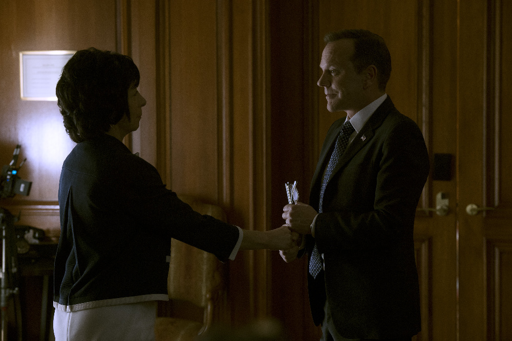 Kiefer Sutherland and Jocelyne Zucco in Designated Survivor (2016)