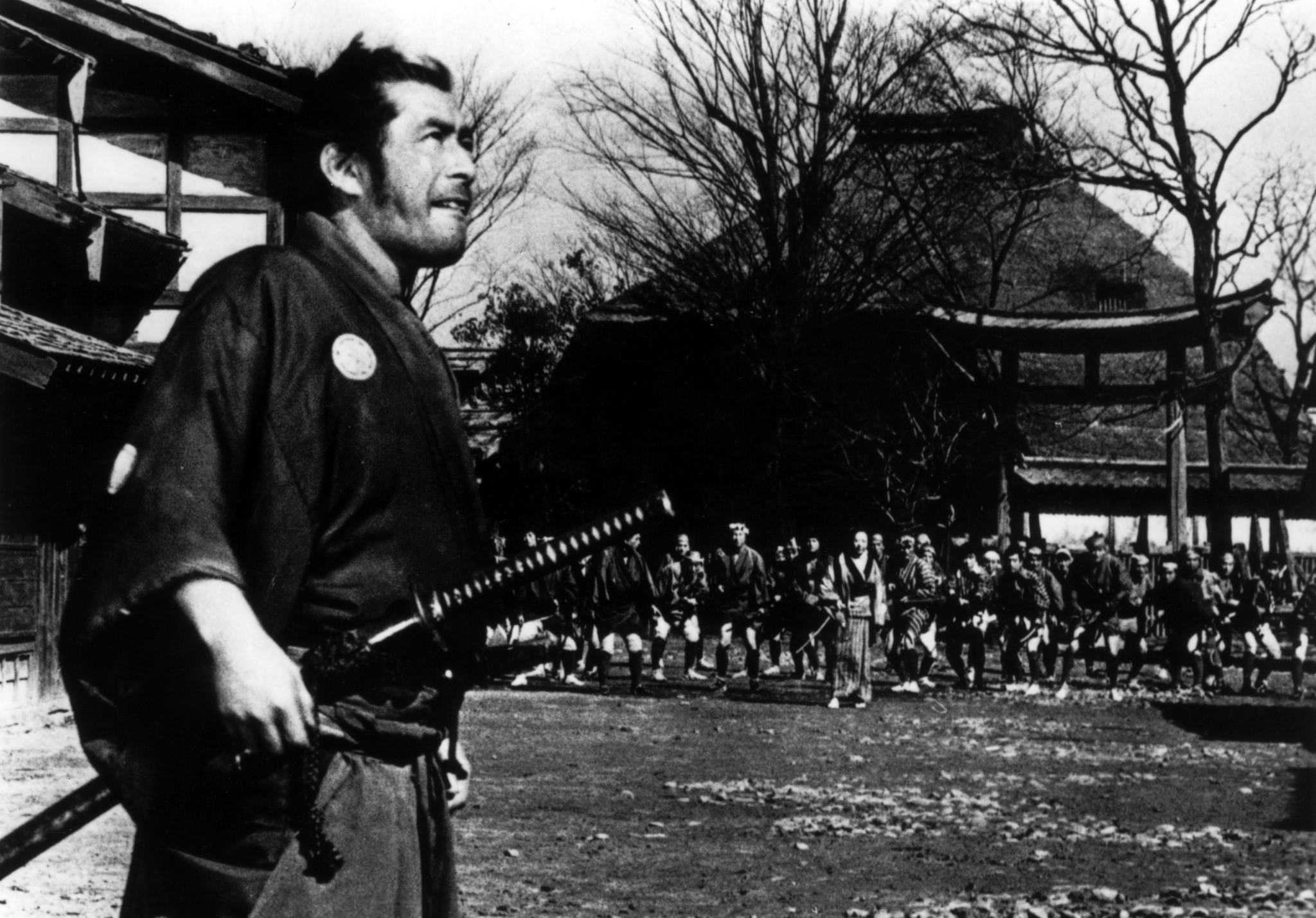 Toshirô Mifune and Isuzu Yamada in Yojimbo (1961)