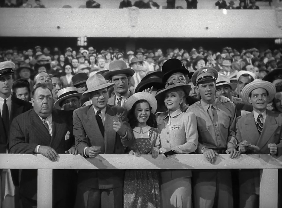 Bud Abbott, Shemp Howard, Cecil Kellaway, Grace McDonald, Leighton Noble, Patsy O'Connor, Eugene Pallette, Eddie Quillan, and David Hacker in It Ain't Hay (1943)