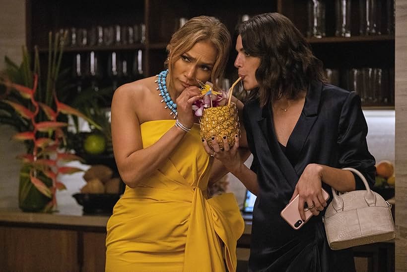 Jennifer Lopez and Callie Hernandez in Shotgun Wedding (2022)