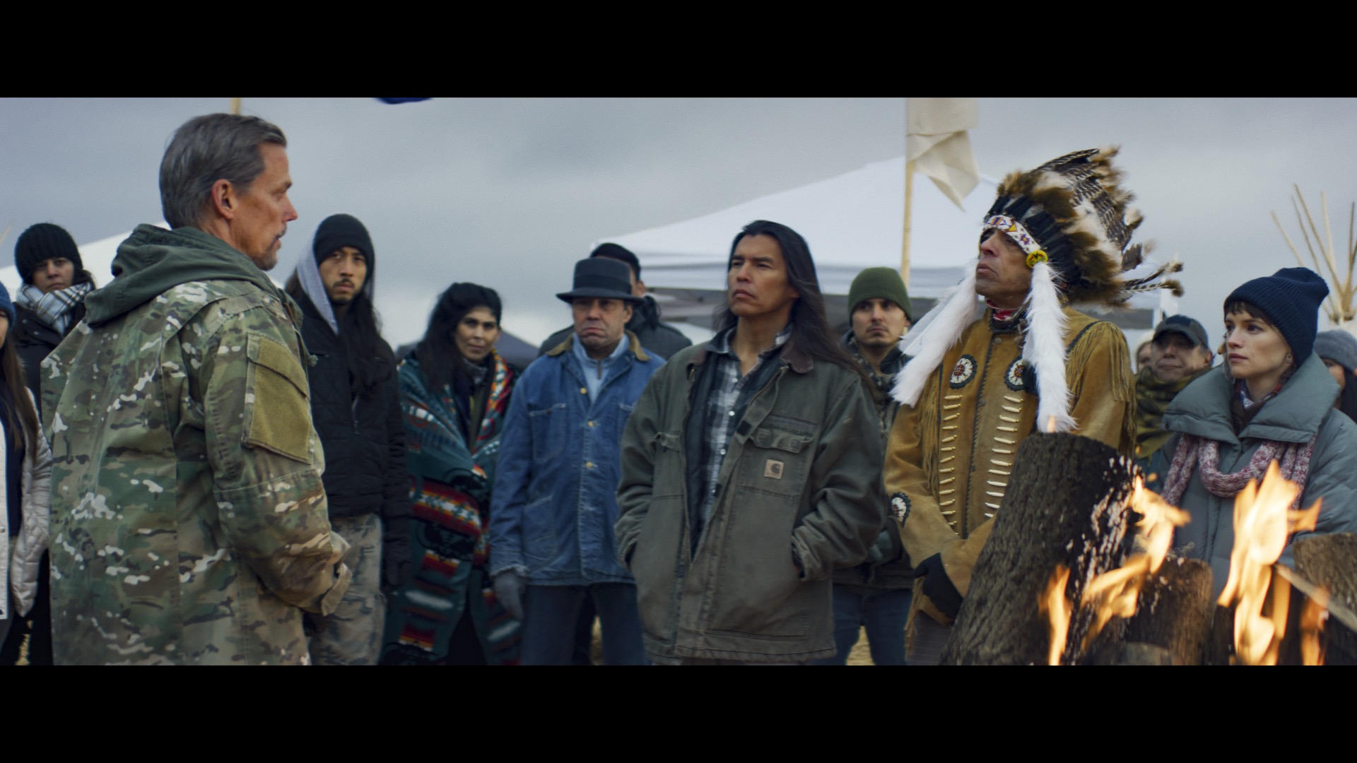 Kevin McClatchy, David Midthunder, Kerry Knuppe, and Marshall Dancing Elk Lucas in On Sacred Ground (2023)