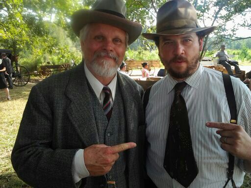 Brian Lally and Danny McBride on the set of "As I Lay Dying".