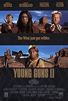 Christian Slater, Emilio Estevez, Kiefer Sutherland, Balthazar Getty, Lou Diamond Phillips, and Alan Ruck in Young Guns II (1990)