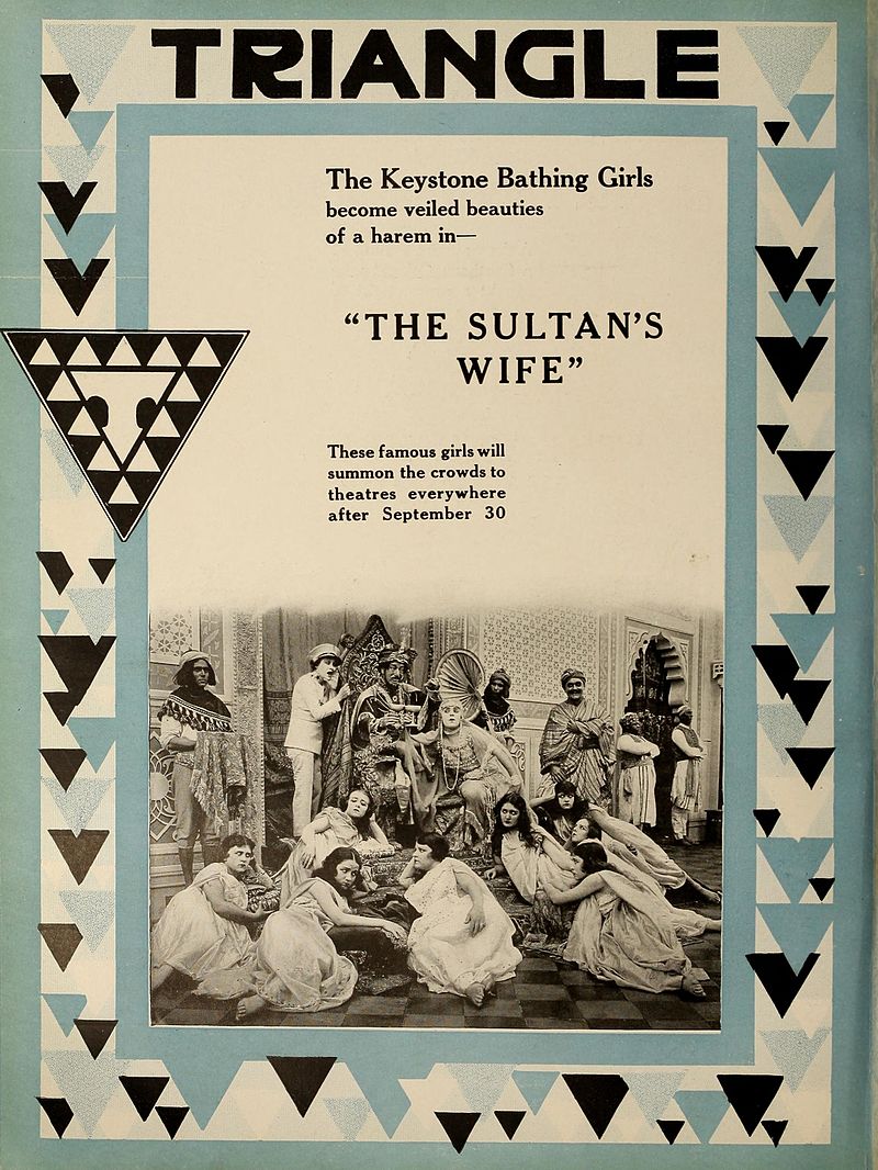 Joseph Callahan, Gonda Durand, Phyllis Haver, Roxana McGowan, Blanche Payson, Vera Steadman, Gloria Swanson, Edith Valk, and Bobby Vernon in The Sultan's Wife (1917)