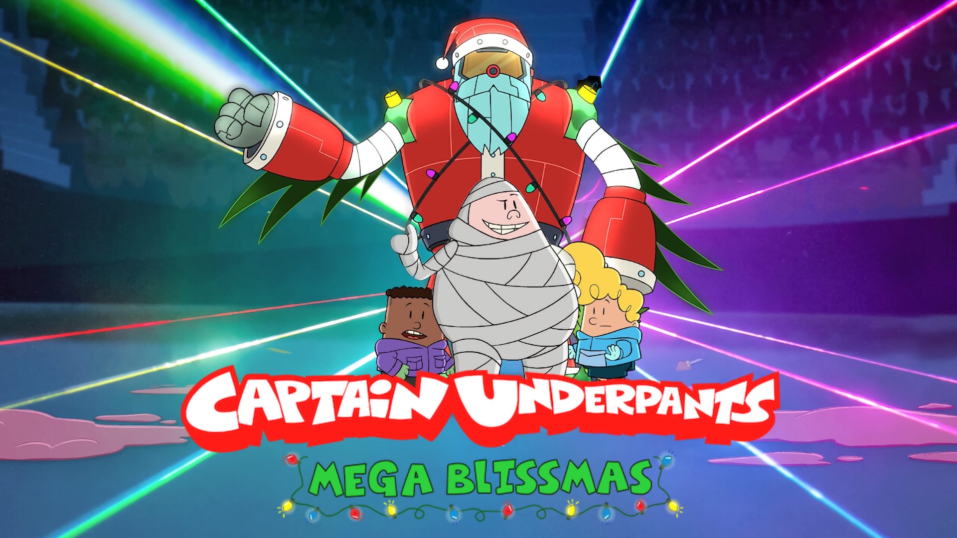 Nat Faxon, Jay Gragnani, and Ramone Hamilton in Captain Underpants: Mega Blissmas (2020)