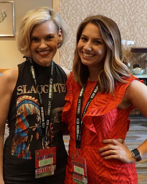 Megan Taylor Harvey and Kari Wahlgren at an event for FLCL Alternative (2018)