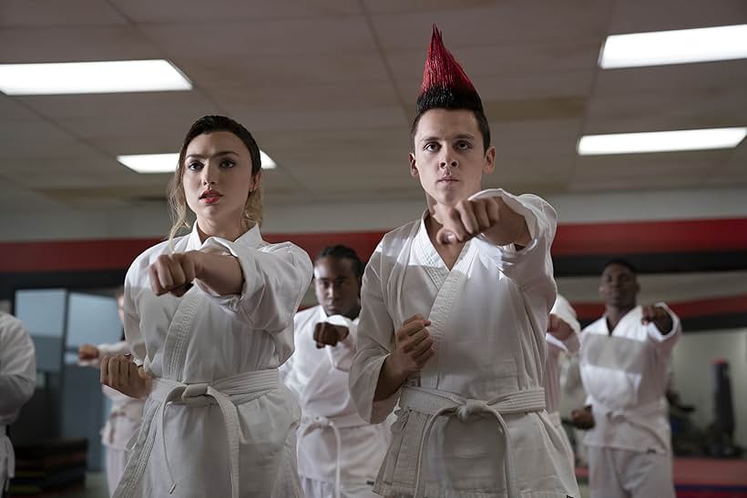 Peyton List and Jacob Bertrand in Cobra Kai (2018)