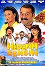 Demet Akbag, Erkan Can, Ata Demirer, Ilker Aksum, Tarik Ünlüoglu, and Gonca Vuslateri in Hedefim Sensin (2018)