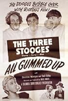 Moe Howard, Larry Fine, Shemp Howard, and Christine McIntyre in All Gummed Up (1947)