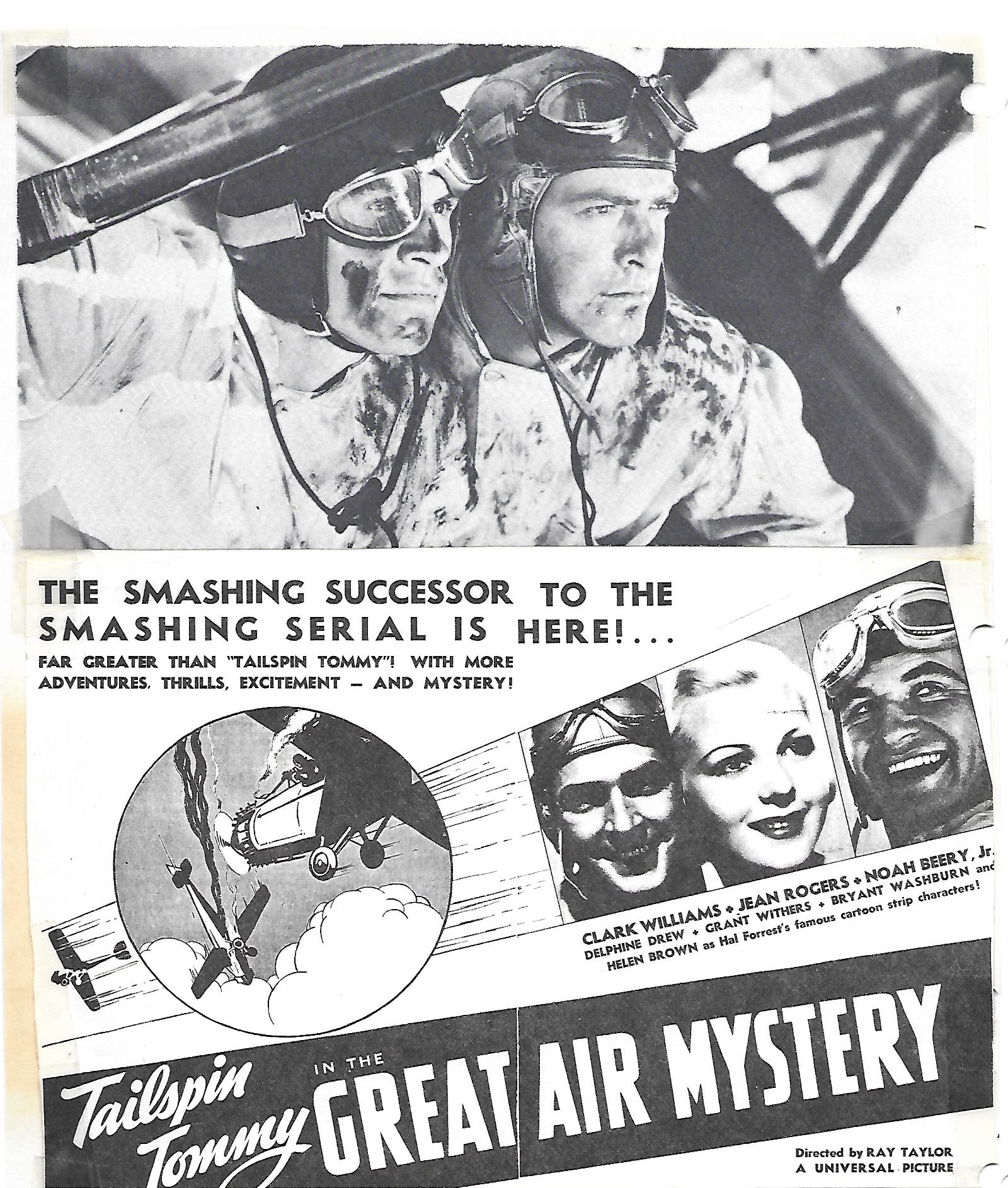 Noah Beery Jr., Jean Rogers, and Clark Williams in Tailspin Tommy in the Great Air Mystery (1935)