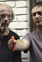 Christopher Lloyd and Fabien Martorell on the set of The Coin