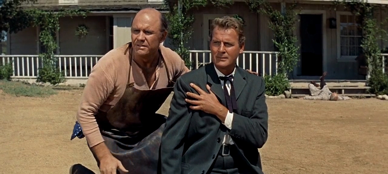 R.G. Armstrong, Charles Drake, and Edgar Stehli in No Name on the Bullet (1959)