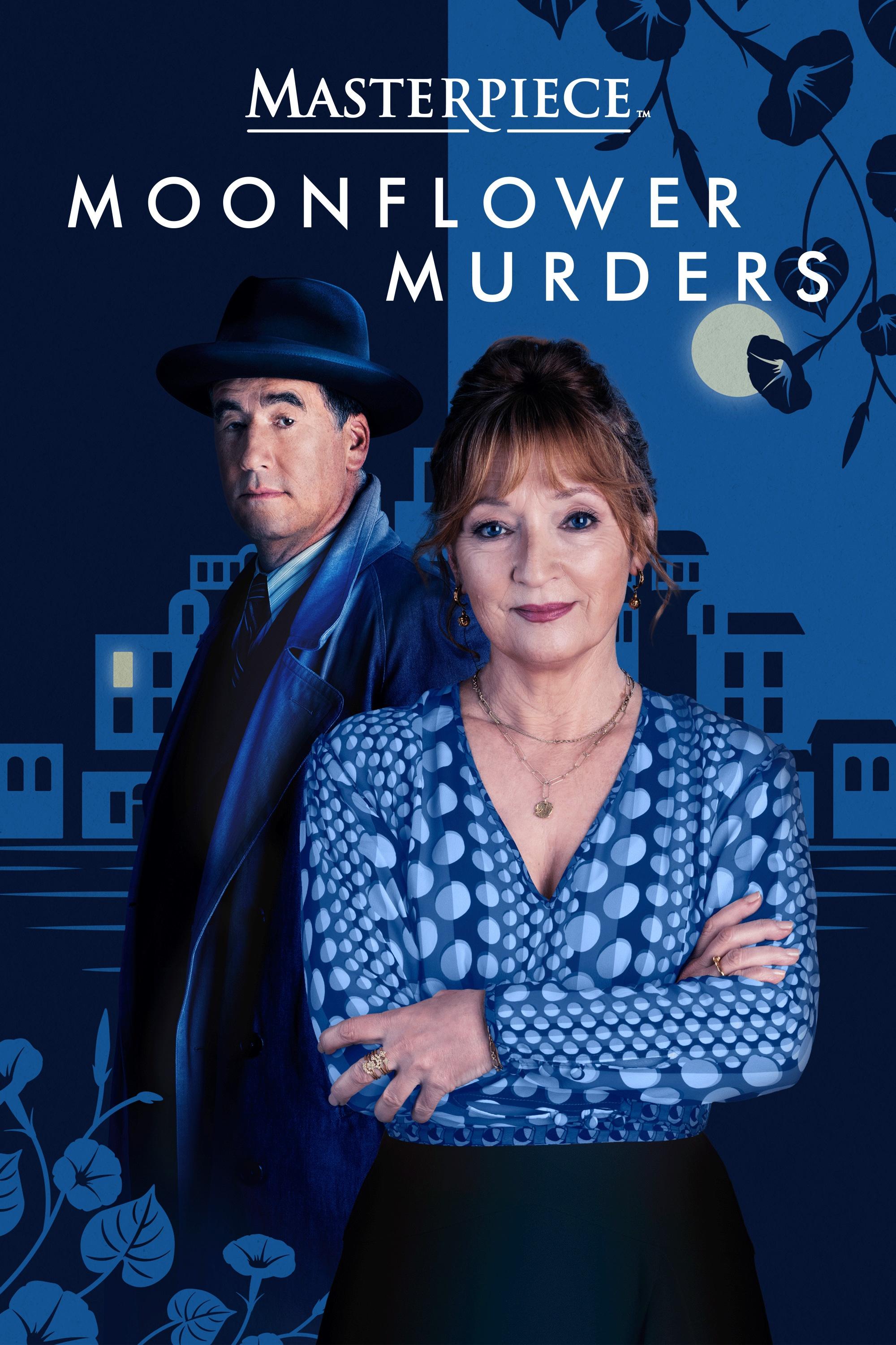 Lesley Manville and Tim McMullan in Moonflower Murders (2024)