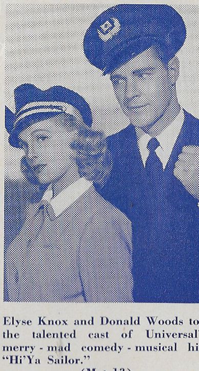 Elyse Knox and Donald Woods in Hi Ya, Sailor (1943)