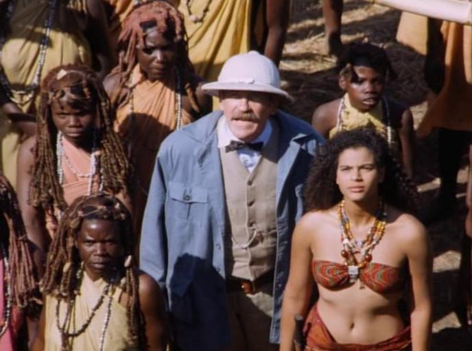 David Warner and Nathania Stanford in Return to the Lost World (1992)