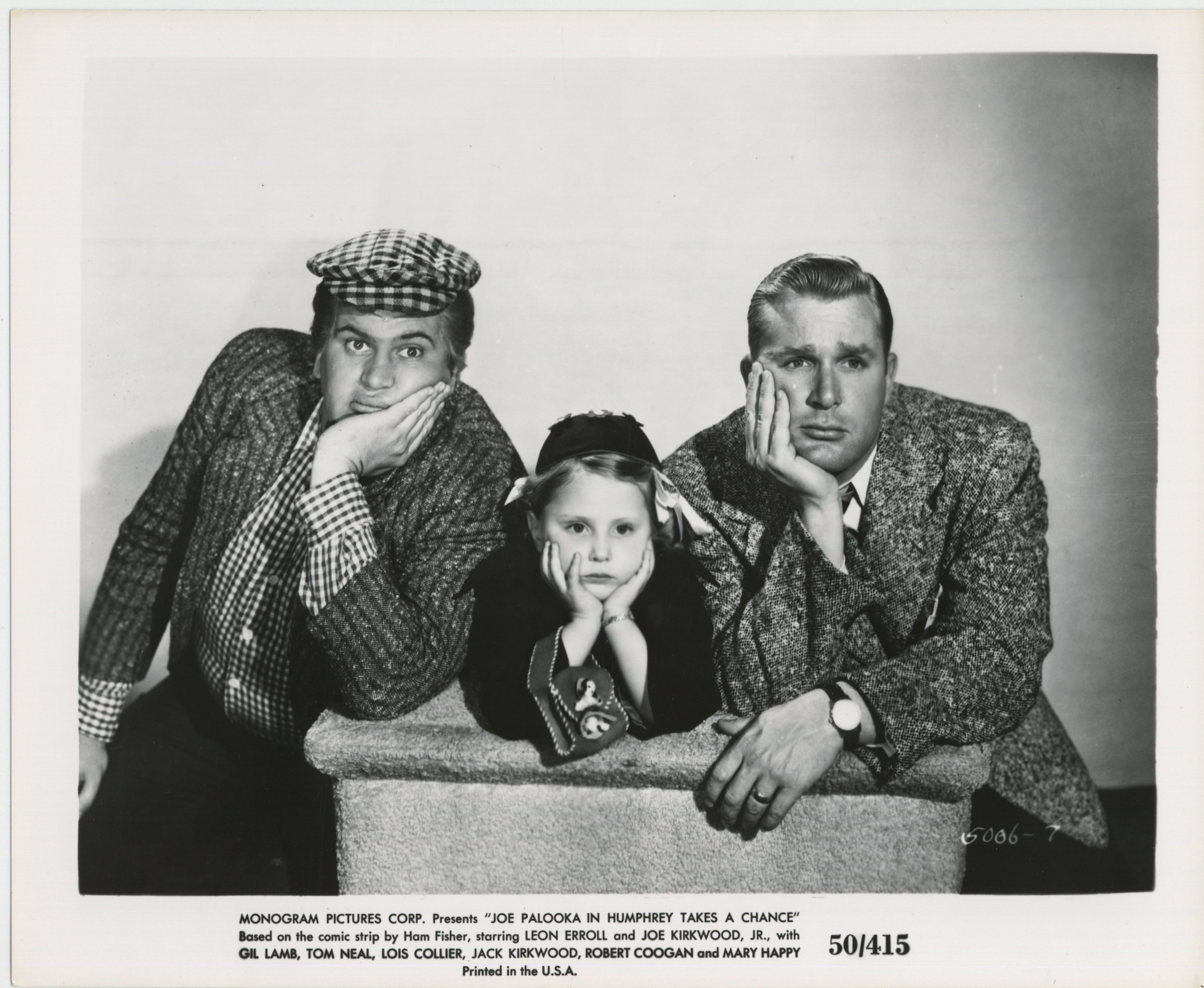 Mary Margaret Robinson, Robert Coogan, and Joe Kirkwood Jr. in Joe Palooka in Humphrey Takes a Chance (1950)