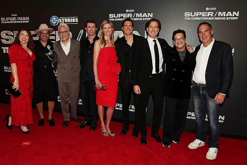 Ian Bonhôte, Peter Ettedgui, James Gunn, Will Reeve, Andrew Ruhemann, Peter Safran, Matthew Reeve, Alexandra Reeve Givens, and Lizzie Gillett at an event for Super/Man: The Christopher Reeve Story (2024)