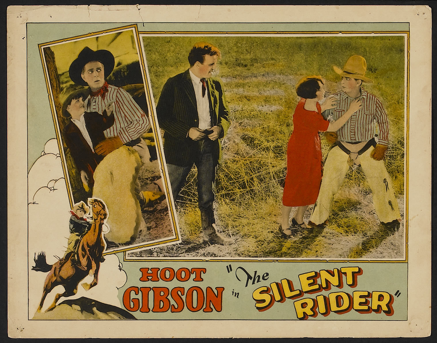 Wendell Phillips Franklin, Hoot Gibson, Ethan Laidlaw, and Blanche Mehaffey in The Silent Rider (1927)