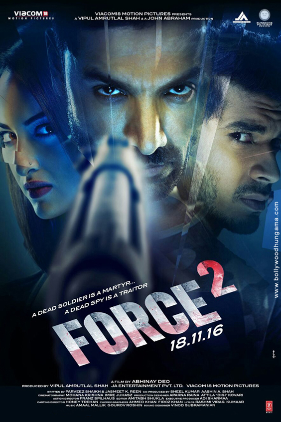 John Abraham, Tahir Raj Bhasin, and Sonakshi Sinha in Force 2 (2016)