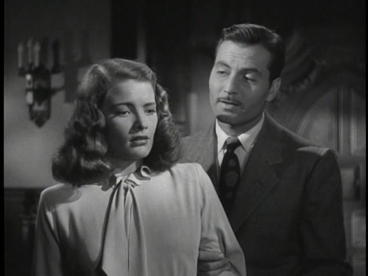 Nancy Guild and George Montgomery in The Brasher Doubloon (1947)