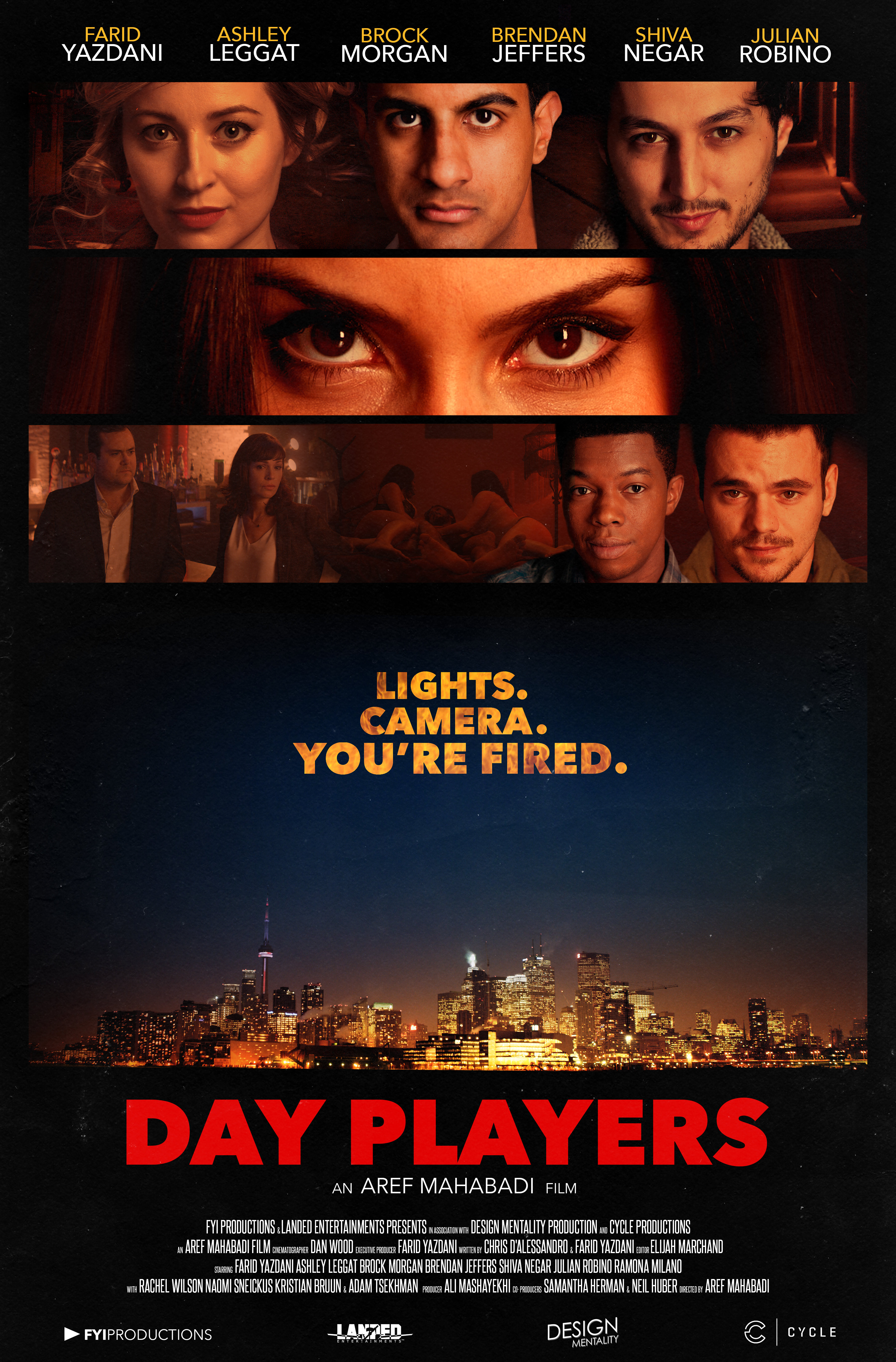 Rachel Wilson, Ashley Leggat, Brendan Jeffers, Kristian Bruun, Shiva Negar, Farid Yazdani, Brock Morgan, and Julian Robino in Day Players (2016)