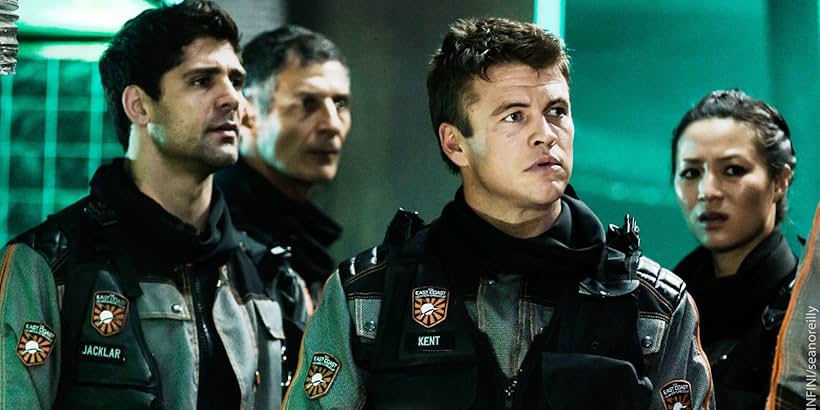 Bren Foster, Luke Hemsworth, and Grace Huang in Infini (2015)