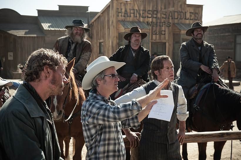 James Badge Dale, Leon Rippy, Gore Verbinski, Chad Brummett, Robert Baker, and Armie Hammer in The Lone Ranger (2013)