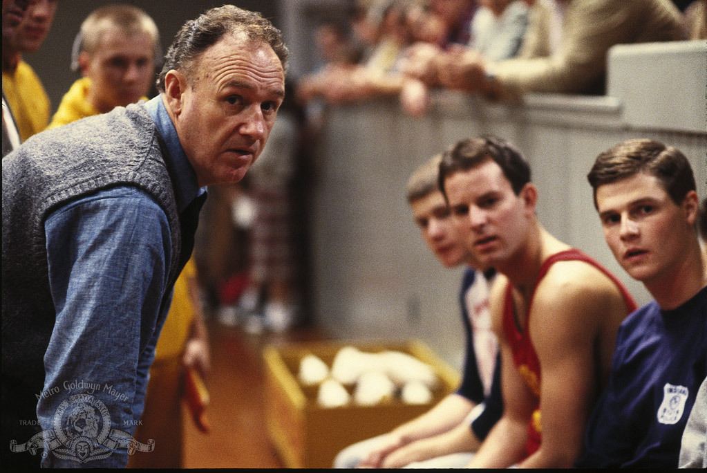 Gene Hackman and David Neidorf in Hoosiers (1986)