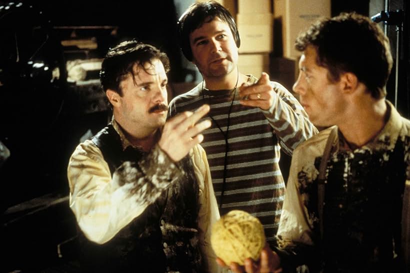 Nathan Lane, Lee Evans, and Gore Verbinski in Mousehunt (1997)