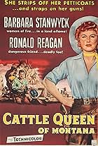 Ronald Reagan and Barbara Stanwyck in Cattle Queen of Montana (1954)