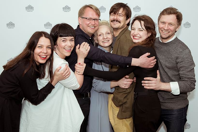 Guna Zarina, Aija Berzina, Alise Gelze, Valentin Novopolskij, Juris Kursietis, Dawid Ogrodnik, and Anna Próchniak at an event for Oleg (2019)