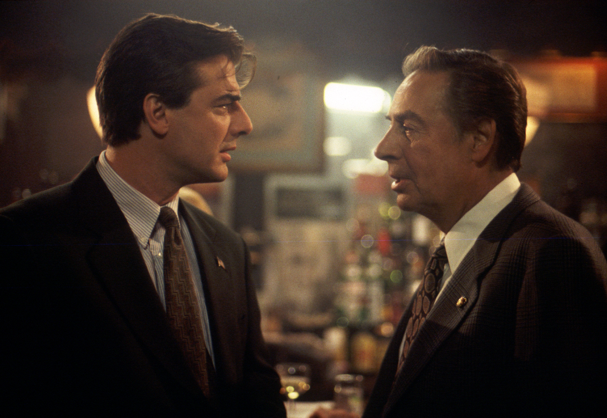 Jerry Orbach and Chris Noth in Exiled (1998)