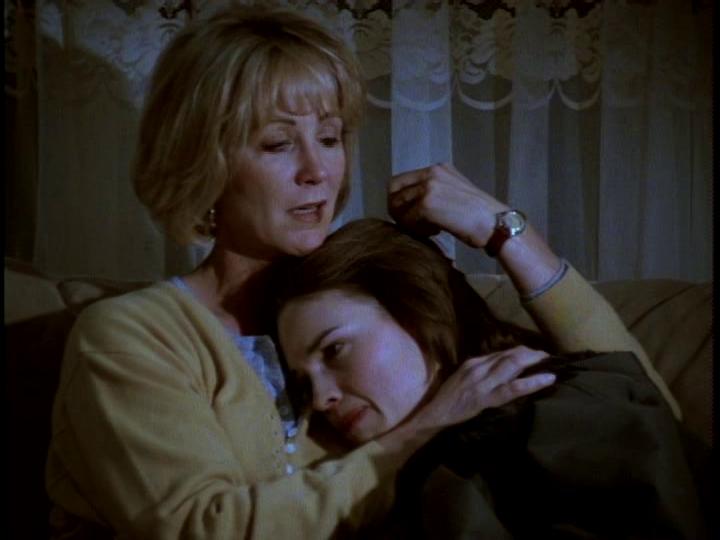 Joanna Kerns and Hilary Swank in Terror in the Family (1996)