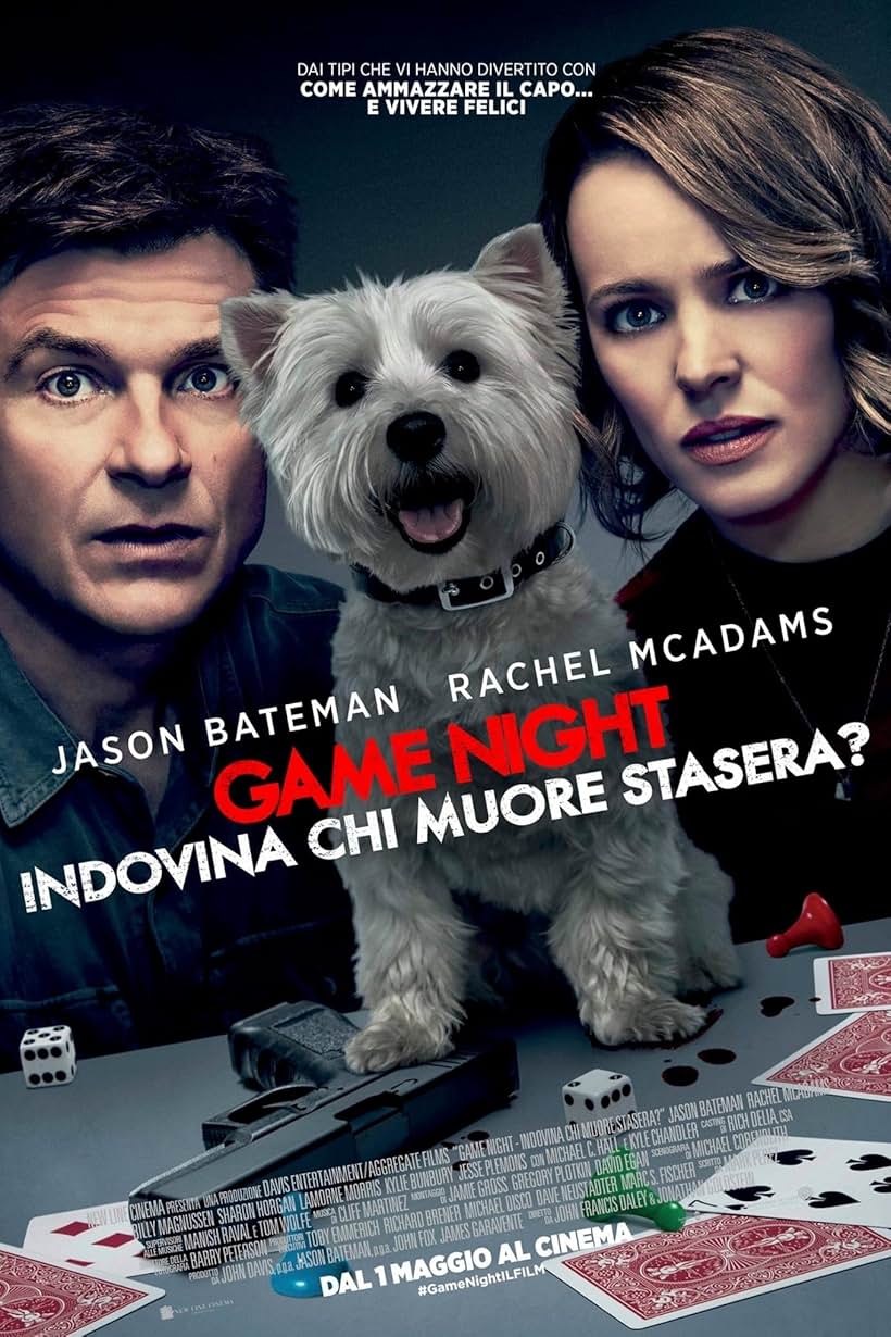 Jason Bateman, Rachel McAdams, and Olivia in Game Night (2018)