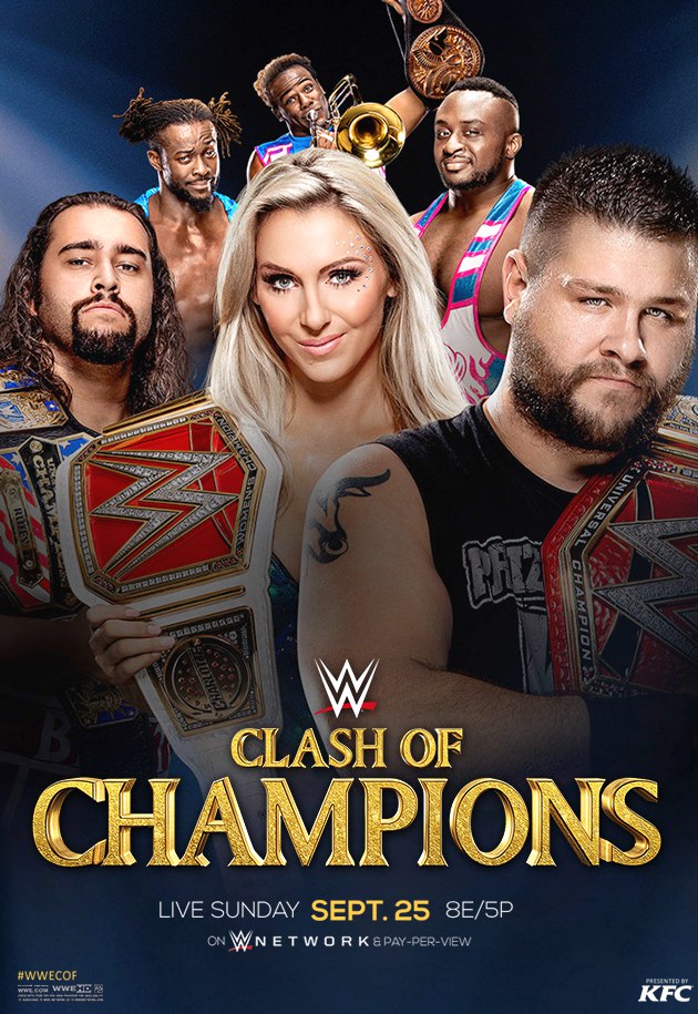 Kevin Steen, Kofi Kingston, Austin Watson, Ashley Fliehr, Ettore Ewen, and Miroslav Barnyashev in WWE Clash of Champions (2016)