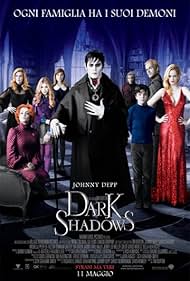 Johnny Depp, Michelle Pfeiffer, Helena Bonham Carter, Jonny Lee Miller, Jackie Earle Haley, Eva Green, Chloë Grace Moretz, Bella Heathcote, and Gulliver McGrath in Dark Shadows (2012)